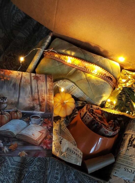 Rudens kastīte ar kosmētikas somiņu